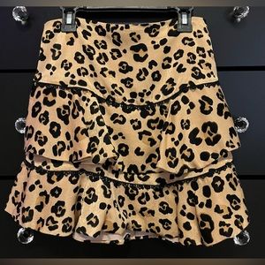 Ruffle Cheatah Print Mini Skirt